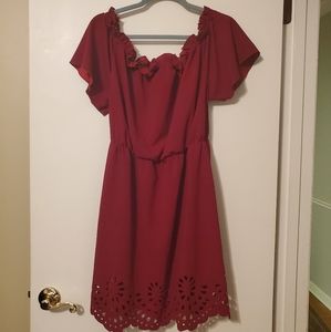 SHIEN Crimson Short Red Dress